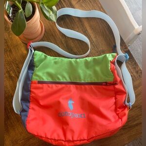 Cotopaxi Taal Convertible Tote Del Dia Multi Color Block Travel Bag Messenger